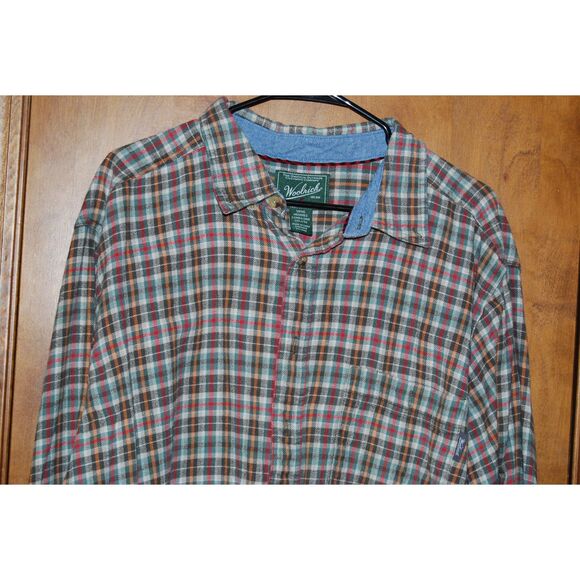 Woolrich men's Flannel button down short Plaid Men's 2XLT Tall - Picture 7 of 7